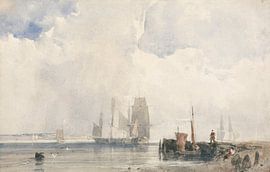Shipping in an Estuary, Probably near Quilleboeuf, Richard Parkes Bonington