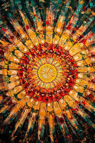 Décoration mandala abstraite rayonnante