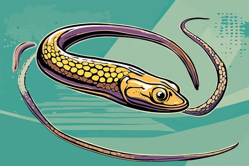 Eel Waves: Pop Art European Eel by SOTA ArtSign