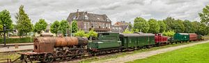 Panorama oude Treinstellen op Station Simpelveld in Zuid - Limburg von John Kreukniet