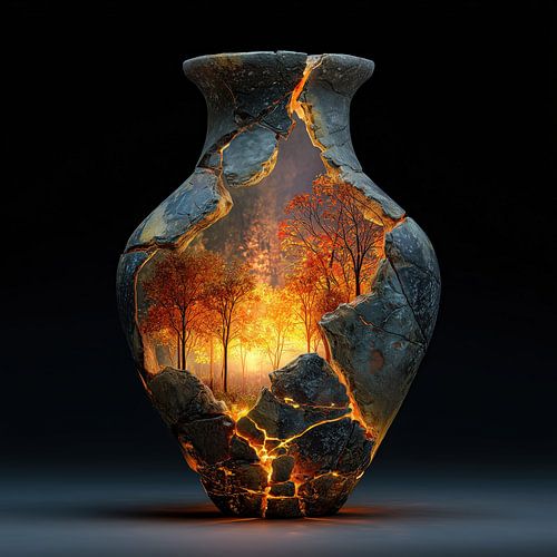 La nature dans un vase en pierre