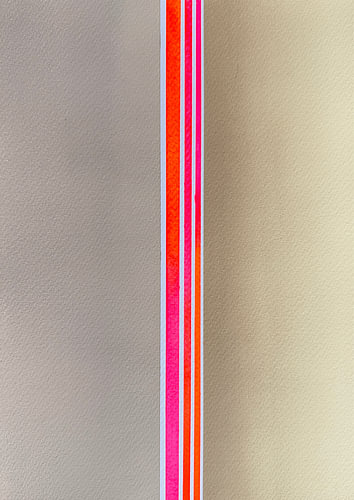 Blend – Poster mit Neonstreifen in Orange, Rot und Rosa