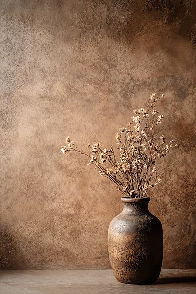 Rustic vase with dried flowers by Imperial Art House