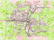 Kaart van Heidenheim an der Brenz in de stijl 'Soothing Spring' van Maporia thumbnail