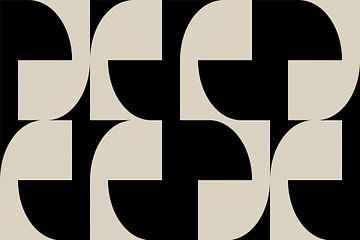 Moderne abstracte minimalistische geometrische retro vormen in zwart en wit 4 van Dina Dankers