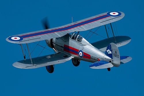 Gloster Gladiator flies during Flying Legends