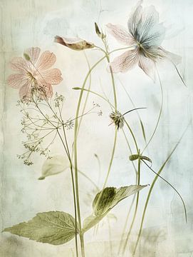 Stilleven met wilde bloemen in Japandi stijl van Japandi Art Studio