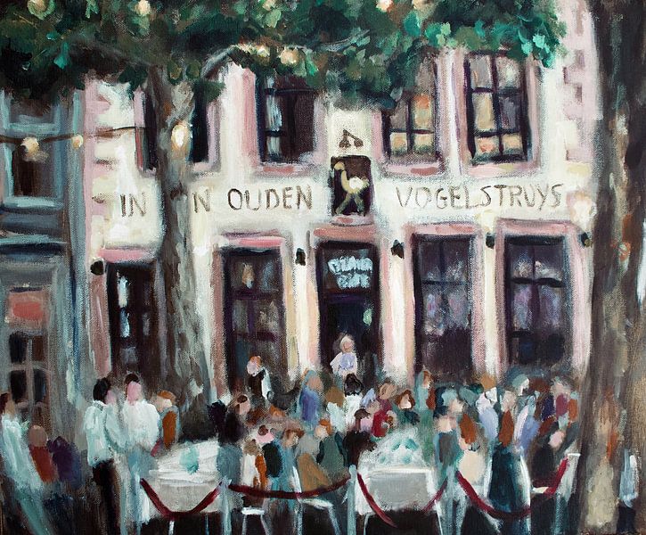 Painting of the Vogelstruys in Maastricht by Mieke Daenen