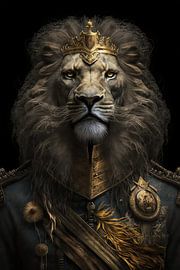 Leeuw Portret | Generaal Clayton von Digitale Schilderijen