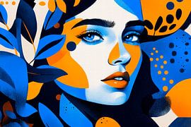 Kleurrijke gezichtsillustratie - Levendig en modern van Poster Art Shop