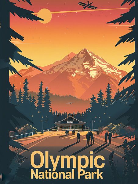 Olympic National Park Dämmerung: Moderne Wildnis Poster von Travel Shop