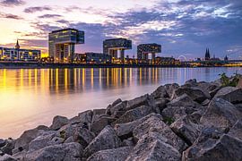 Cologne skyline at sunset by Frank Herrmann
