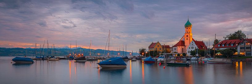 Panorama of a sunset in Wasserburg by Henk Meijer Photography