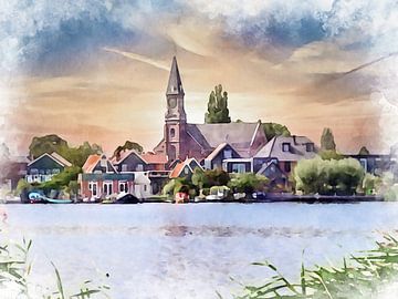 Vue urbaine de Zaandijk, Hollande-Septentrionale, sur Danny de Klerk