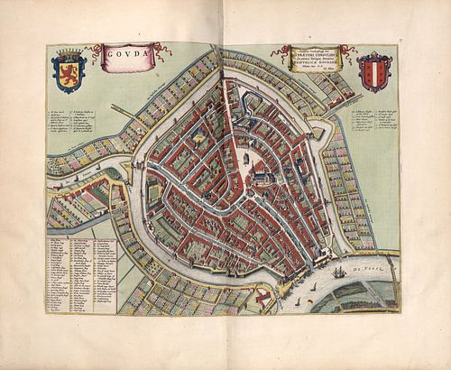 Gouda, Stadsplattegrond Joan Blaeu 1652
