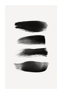 Rayures de peinture noire sur toile