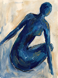 Kontemplative blaue Form von HUGO