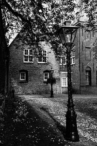 Herbsttag am Pieterskerkplein Leiden Niederlande BNW