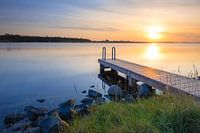 Badesteg am Veere-See bei Sonnenuntergang