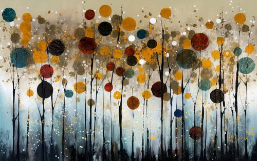 Modern Impressionisme Abstract Cirkels Bos