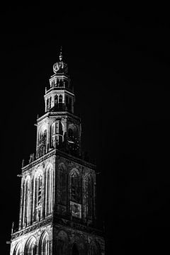 Martinitoren bij nacht van Alwin van Wijngaarden
