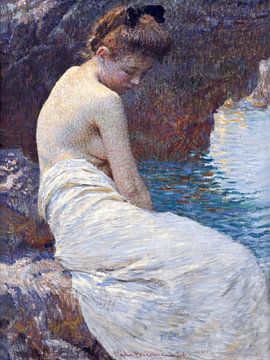 Nudité sur la banque, Vlaho Bukovac - 1908 sur Atelier Liesjes