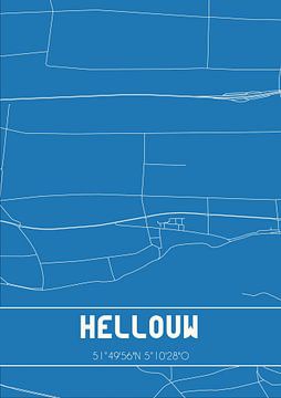 Blaupause | Karte | Hellouw (Gelderland) von Rezona