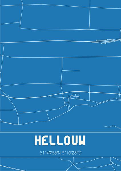 Blueprint | Carte | Hellouw (Gelderland) par Affiches de lieux