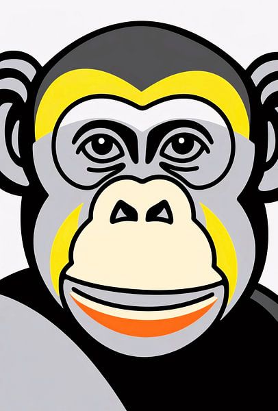 Portrait iconique d'un singe coloré par Imperial Art House