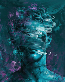 Neon-David – Portrait sculptural moderne de style néo-expressionniste sur Ekaterina Veselova