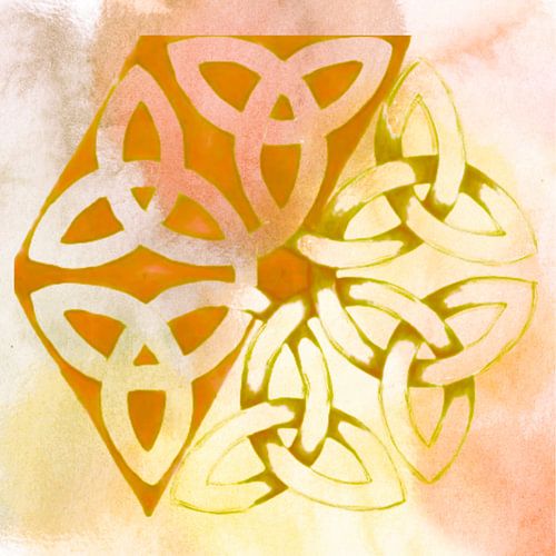 Keltische Geometrie – Abstrakter Kreis in warmen Farben