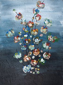 Branches de fleurs dans un vase sur C. Kuyvenhoven