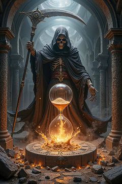 CHRONOMORTIS - Grim Reaper mit einer Sanduhr bei einem Ritual von INFERAURUM
