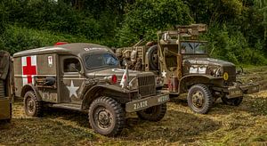 Legertrucks tijdens Weekend at War in Simpelveld