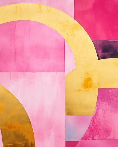 Modern und abstrakt in Rosa und Gold