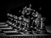Old chess pieces on chessboard by Danny den Breejen thumbnail