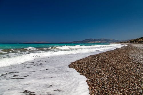 Pebble beach on the island of Rhodes