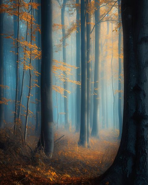 Mystischer Herbstwald von fernlichtsicht