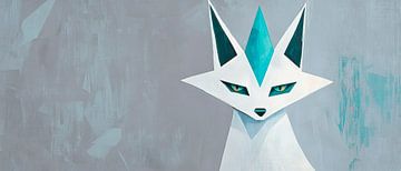 IJzige elegantie - Geometrische vos van Poster Art Shop