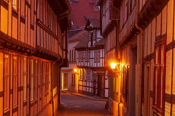 Oude stad, Quedlinburg; Harz gebergte