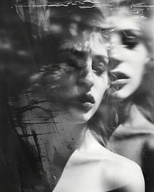 Stylish boudoir portrait in black and white by Carla Van Iersel