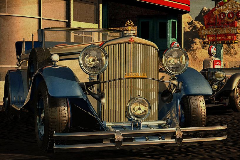 Maybach DS-8 Zeppelin an einer alten Tankstelle von Jan Keteleer