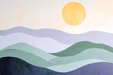 Zachte heuvels onder een stralende zon van Poster Art Shop