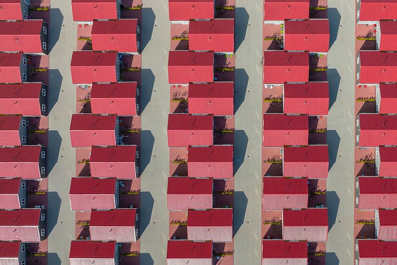 Huizen met rode daken van bovenaf gezien van Sjoerd van der Wal Fotografie