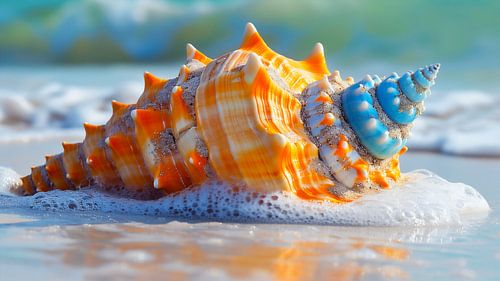 Motif maison de plage - coquillage coloré sur Max Steinwald