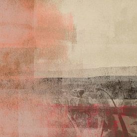 Japandi. Minimalistische abstrakte Landschaft in warmen neutralen Farben von Abstrakte minimalistische Kunst