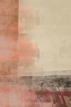 Japandi. Minimalistisch abstract landschap in warme neutrale kleuren van Abstract Minimalist Art