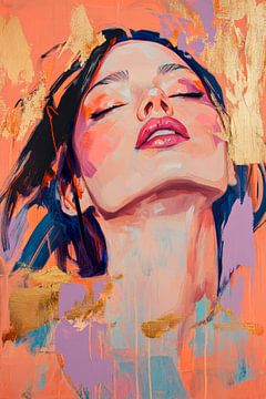 Feminine portrait in soft colours by Poster Art Shop