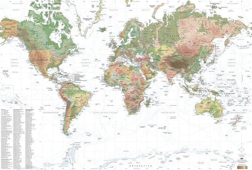 PATCHWORK Wereldkaart (bijgewerkt tot 2025) van MAPOM by Geoatlas