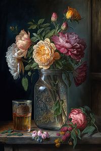 Vase avec fleurs sur Bert Nijholt